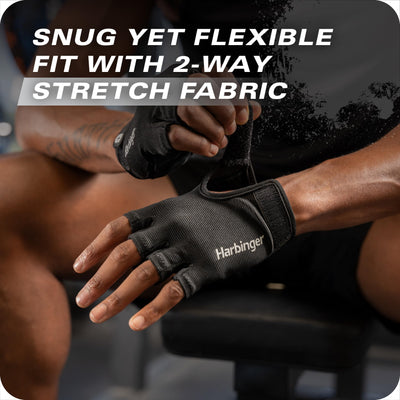 Power Gloves 3.0 - Durable Half Finger Weightlifting Gloves with Adjustable Wrist Closure, Breathable Leather Palm, Men's