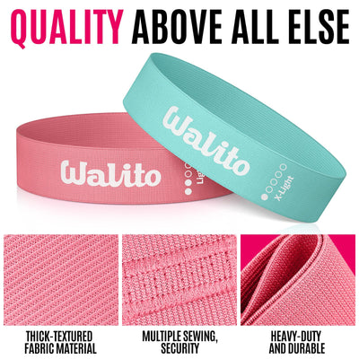 Fabric Resistance Bands for Working Out - Booty Bands for Legs -Glutes Training for Women and Men - Exercise Bands for Squats, Yoga, Physical Therapy -Home Gym Fitness