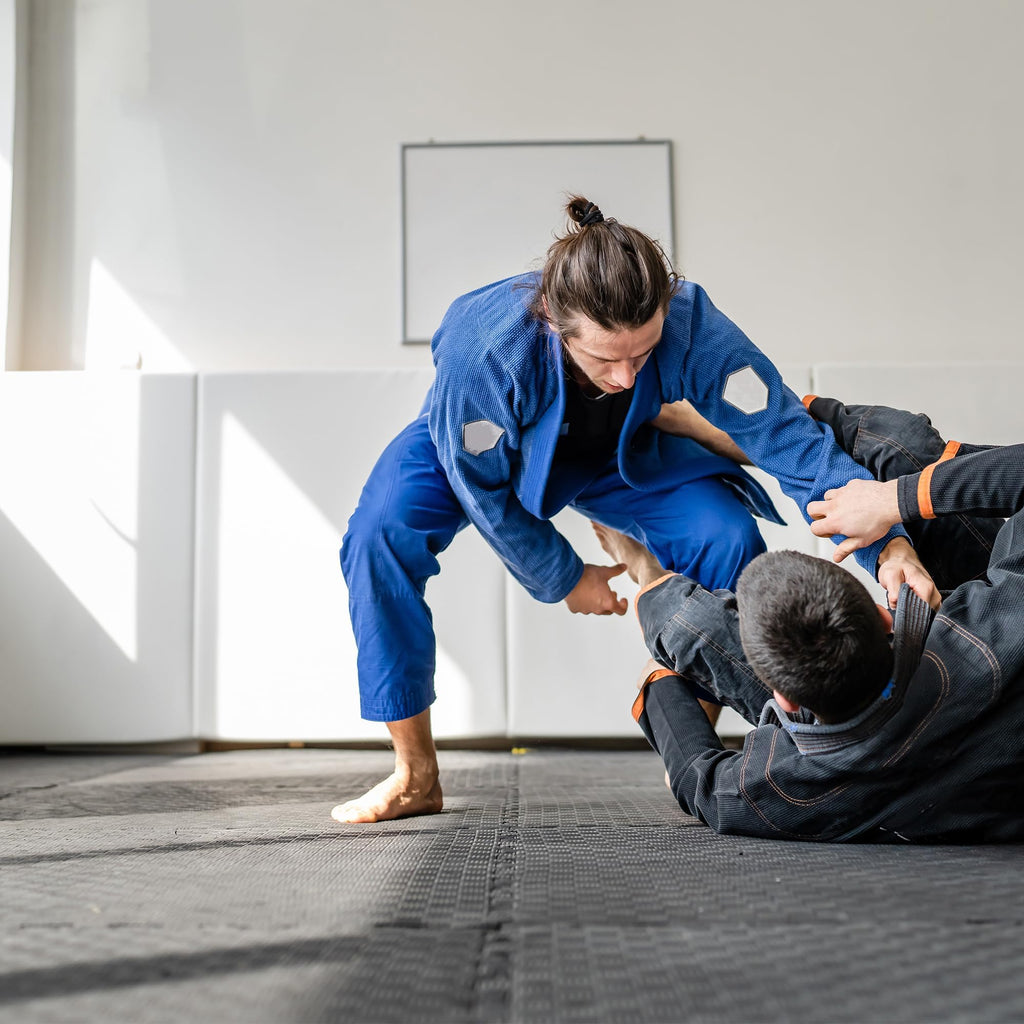 Fitvids Puzzle Exercise Gym Flooring Mat, 3/4" Thick High-Density EVA Interlocking Tiles, Workout Mat for Home Gym, Fitness Equipment, MMA, Gymnastics, 24-Piece Shock-Absorbing Exercise Mat (96 Sq Ft)