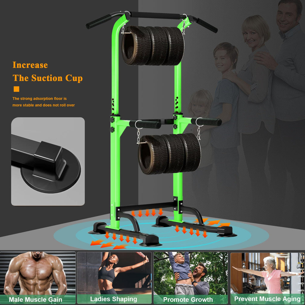 SogesPower Power Tower Dip Station Pull Up Bar for Home Gym Adjustable Height Strength Training Workout Equipment,Pull Up Bar Station