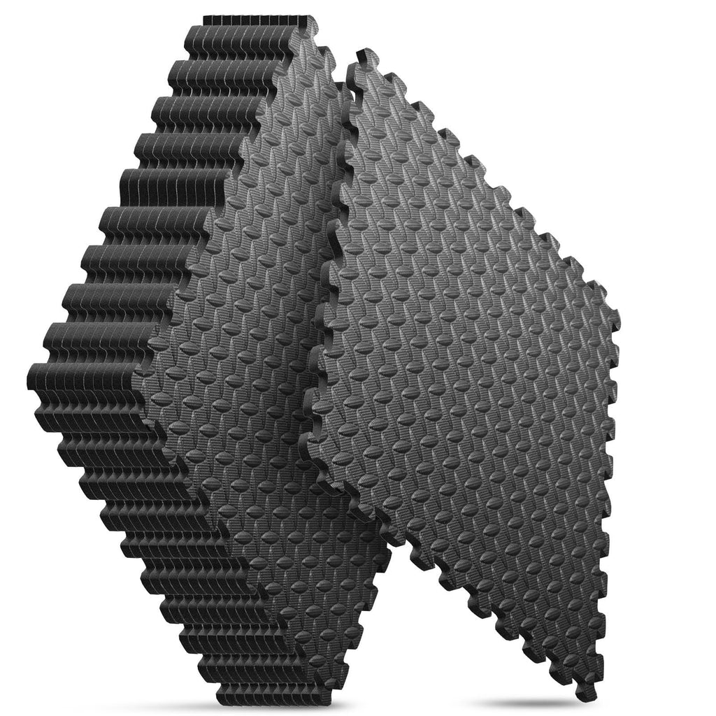 Home Gym Mat, Puzzle Exercise Mat, EVA Interlocking Foam Floor Tiles for Home Workout Equipment and Kids' Play Areas - Grey, 24 in x 24 in x ½ in - 12 Tiles (Grey, 12 Pack, 48 SQ FT)