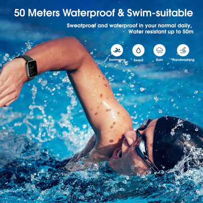 Smart Watch, Fitness Tracker with Heart Rate Monitor, Blood Oxygen, Sleep Tracker, 41mm Touchscreen Smartwatch for Android iOS Swimming Waterproof Pedometer Step Calories Tracker for Women Men