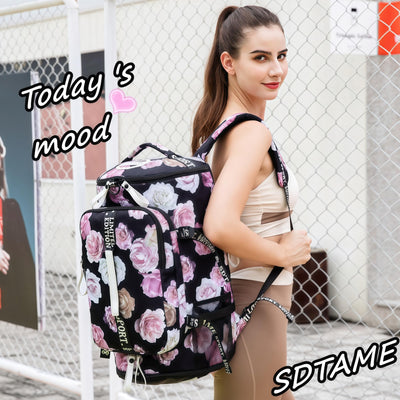 Gym Duffle Bag Backpack with Shoe Compartment,4 ways Travel Backpack for Women and Men,Multi-Functional Weekender bag with Waterproof Layer&Laptop Compartment for Fitness, Travel,Camping