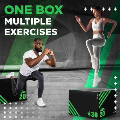Yes4All 3 in 1 Foam Plyometric Jump Box for Training & Conditioning - Plyo Jump Box for Fitness Workout Exercise