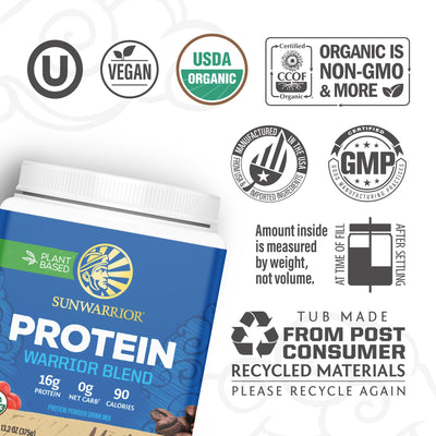 Organic Plant Based Protein Powder | Vegan Organic Protein Powder Vanilla Flavored with BCAA Amino Acids & Hemp Seed Pea Blend | Non-GMO Soy Dairy Filler & Gluten Free (Vanilla, 32 Servings)
