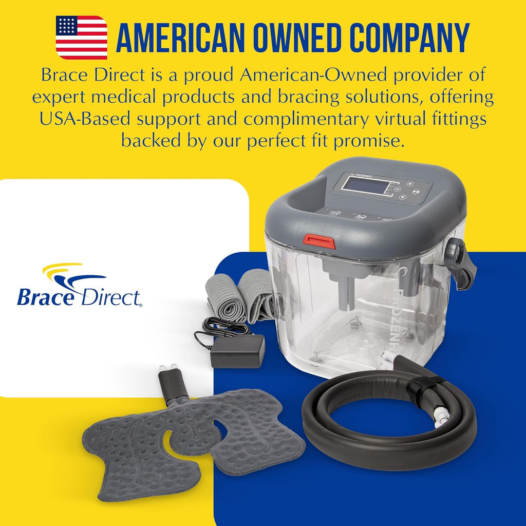 Brace Direct FrozenHeat Therapy Device – Digital Hot & Cold Water Circulation Unit for Sports Injury, Arthritis – Ice Machine for Knee, Hip, Back, Shoulder, Ankle Pain Relief – with Universal Pad