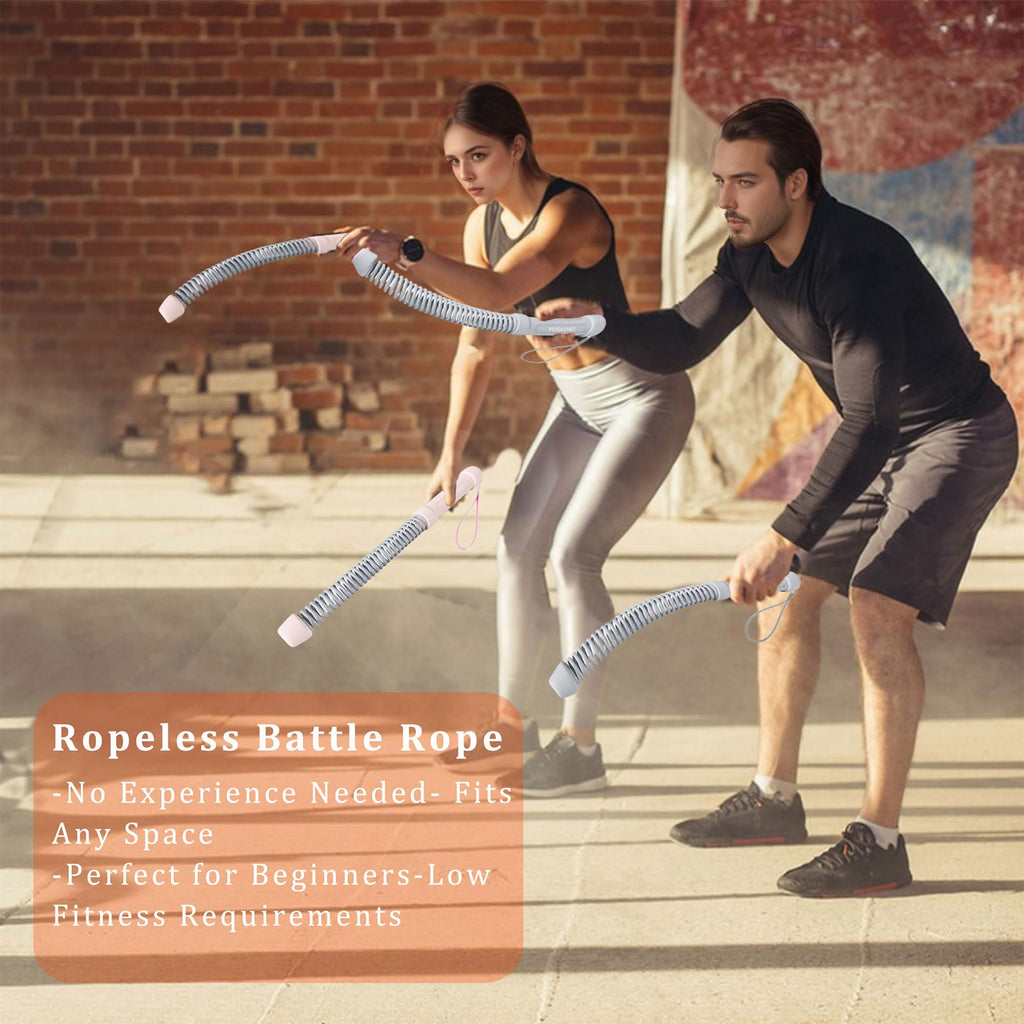 Ropeless Battle Ropes for Home Gym-Cordless Training Rope Fitness Equipment for Men & Women,Weighted Workout Ropes for HIIT,Versatile Exercise Equipment for Home and Travel Exercise(Black)