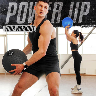 Yes4All Upgraded Fitness Slam Medicine Ball 10lbs for Strength, Power Workout | Exercise, Workout Ball | Orange Beast