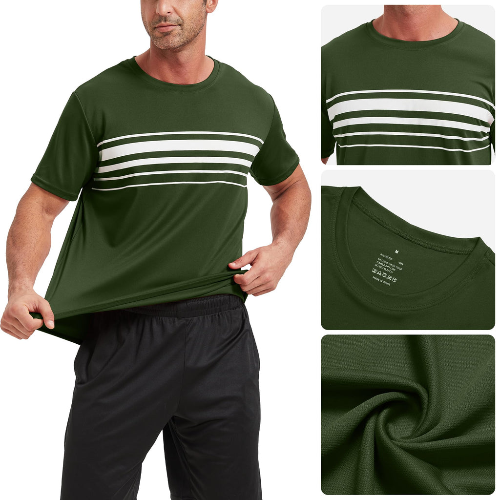 1/5 Pack Running Shirts Men Sport Tops Dry Fit Gym Wicking Athletic T Shirts Breathable Cool Workout Shirts