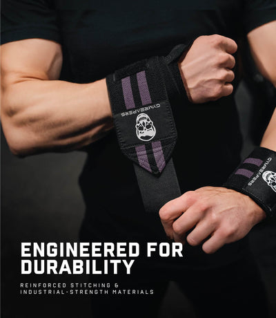 Gymreapers Weightlifting Wrist Wraps (IPF Approved) 18" Professional Quality Wrist Support with Heavy Duty Thumb Loop - Best Wrap for Powerlifting Competition, Strength Training, Bodybuilding