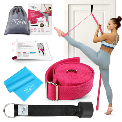 Stretching Strap with Door Anchor & Resistance Band – Improve Leg Flexibility for Splits Ballet Dance Cheerleading Yoga & Gymnastics - Home Leg Stretcher Trainer Equipment Stuff for All Levels
