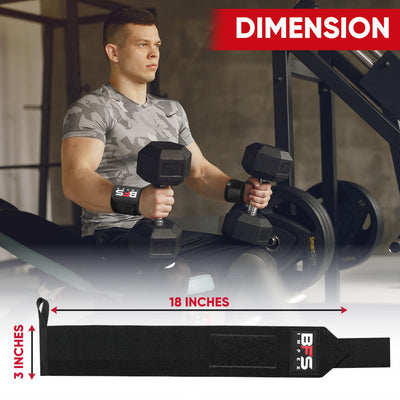 Wrist Wraps for Weightlifting,18” Premium Quality Wrist Straps for Weightlifting,Weight Lifting Wrist Wraps with Thumb Loop for Curls Dips,Powerlifting Weight Training Men Women