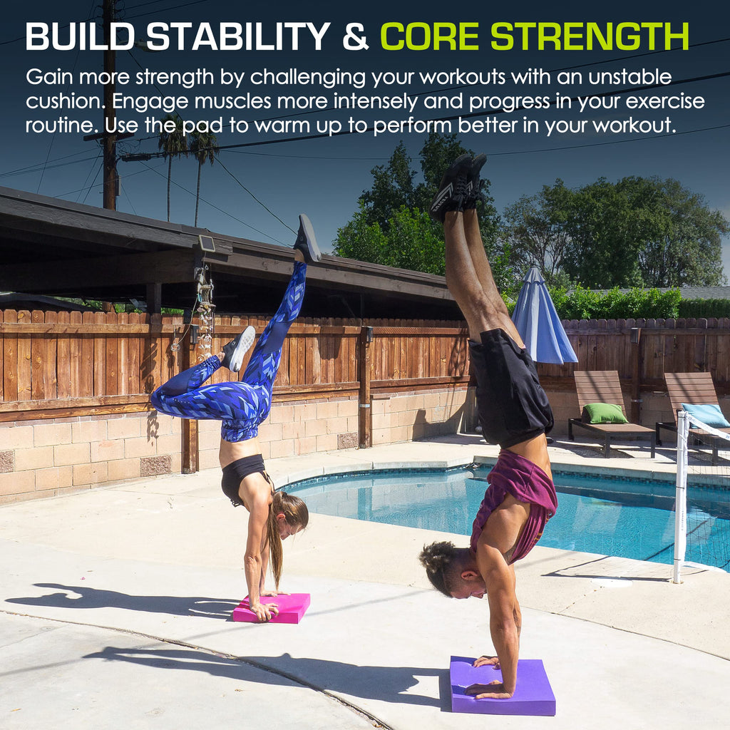 ProsourceFit Exercise Balance Pad – Large Cushioned Non-Slip Foam Mat & Knee Pad for Fitness, Stability Training, Physical Therapy, Yoga 15"x19"