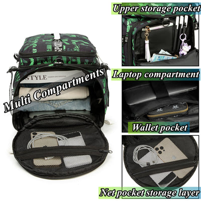 Gym Duffle Bag Backpack with Shoe Compartment,4 ways Travel Backpack for Women and Men,Multi-Functional Weekender bag with Waterproof Layer&Laptop Compartment for Fitness, Travel,Camping