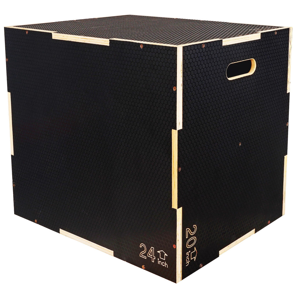Fitvids 3 in 1 Non-Slip Wooden Plyo Box Plyometric Box Jumping Exercise, Multiple Sizes Set