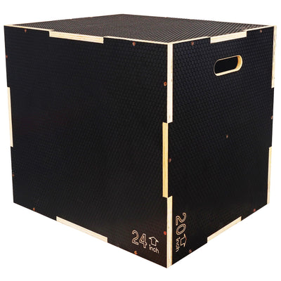 Fitvids 3 in 1 Non-Slip Wooden Plyo Box Plyometric Box Jumping Exercise, Multiple Sizes Set