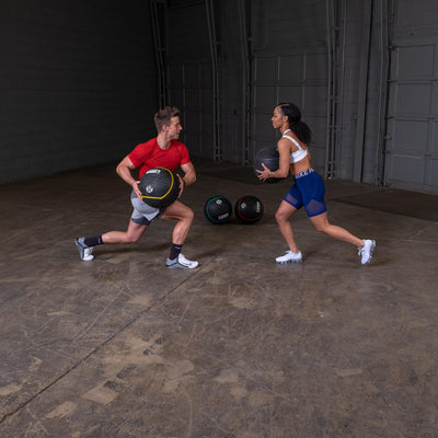 Body-Solid Heavy Rubber Medicine Ball - Non Bouncing Wall Balls for Strength Training, Weight Loss Workout, Core Exercise and Home Gym Fitness, Black