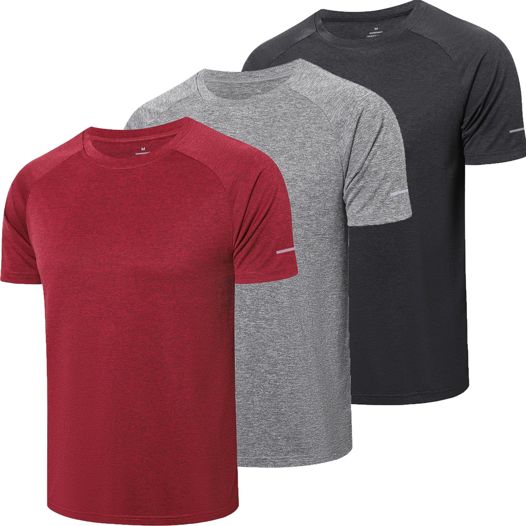 frueo Men's 1/3 Pack Workout Shirts Quick Dry Moisture Wicking Short Sleeve Mesh Athletic T-Shirts