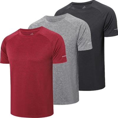 frueo Men's 1/3 Pack Workout Shirts Quick Dry Moisture Wicking Short Sleeve Mesh Athletic T-Shirts