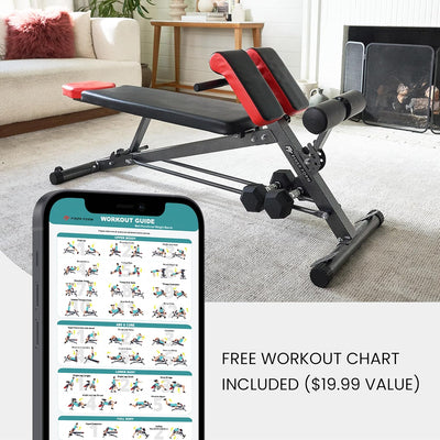 FF Finer Form Multi-Functional Weight Bench for Full All-in-One Body Workout – Adjustable Workout Bench Press for Home Gym, Fitness equipment for Back HyperExtension, Roman Chair Exercise, Sit up
