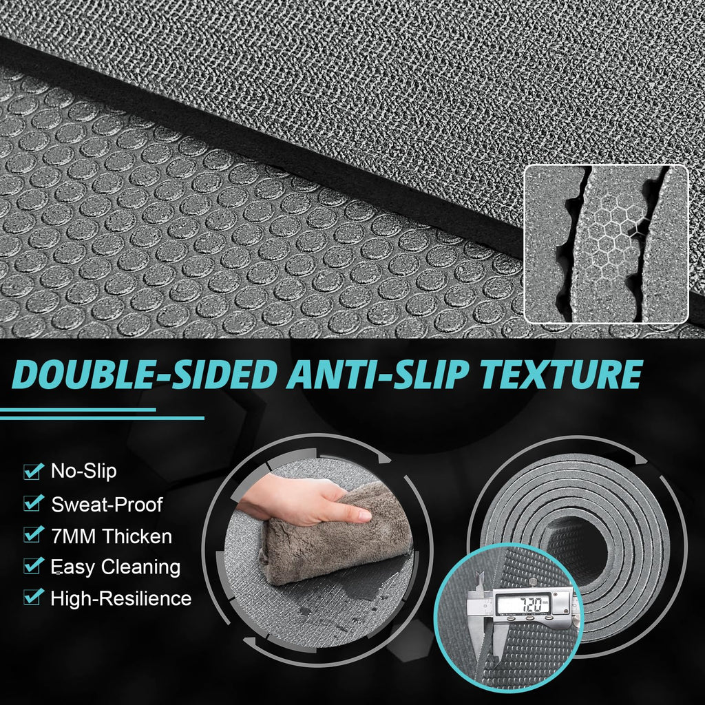 Large Exercise Mat 8'x5'|12'x6' Workout Mat for Home Gym Mats Exercise Heavy Duty Gym Flooring Fitness Mat Large Yoga Mat Cardio Mat for Weightlifting, Jump Rope, MMA, Shoe-Friendly