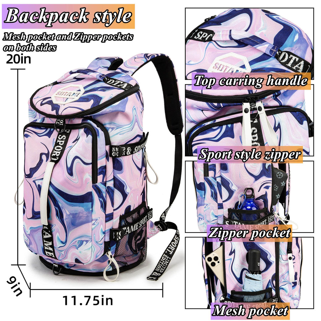 Gym Duffle Bag Backpack with Shoe Compartment,4 ways Travel Backpack for Women and Men,Multi-Functional Weekender bag with Waterproof Layer&Laptop Compartment for Fitness, Travel,Camping