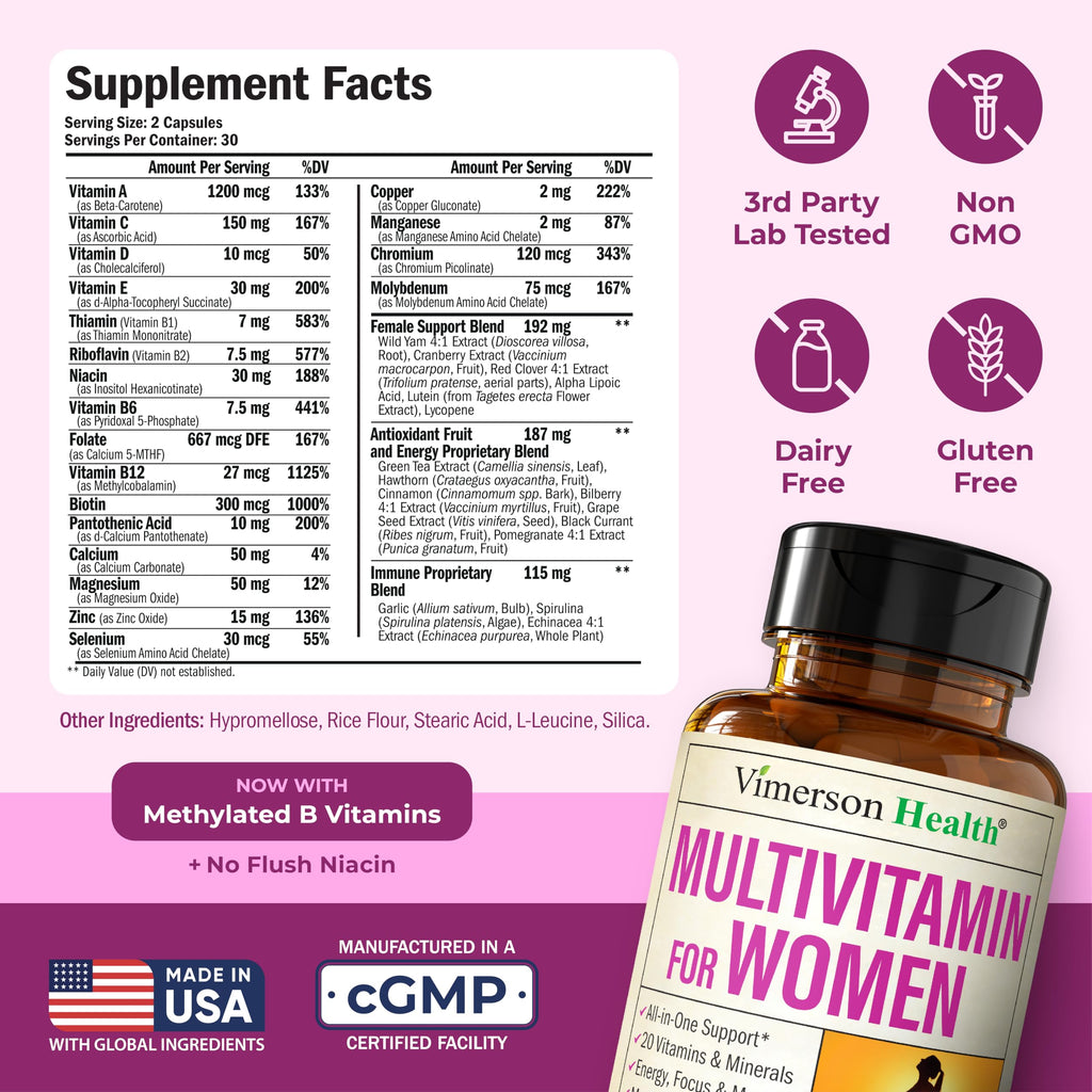 Multivitamin for Men – Methylated Mens Multivitamins & Multiminerals Capsules with Vitamin B12, A, D, C, Zinc, Magnesium & More for Complete Daily Support – High Potency Bioavailable Vitamins for Men