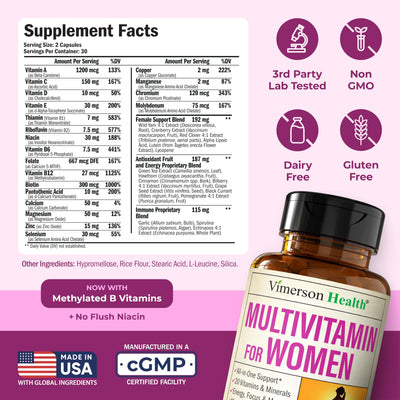 Multivitamin for Men – Methylated Mens Multivitamins & Multiminerals Capsules with Vitamin B12, A, D, C, Zinc, Magnesium & More for Complete Daily Support – High Potency Bioavailable Vitamins for Men