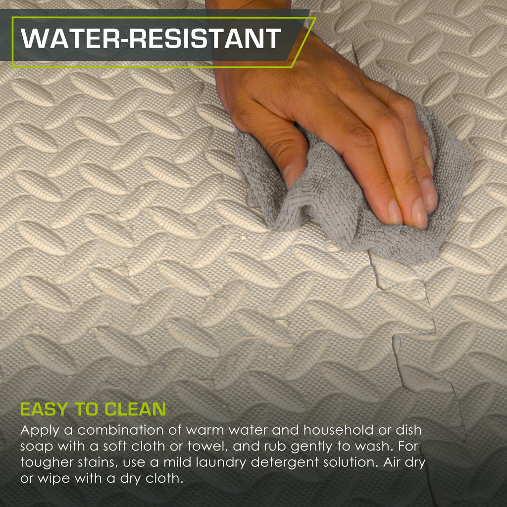 ProsourceFit Puzzle Exercise Mat ½ in, EVA Interlocking Foam Floor Tiles for Home Gym, Mat for Home Workout Equipment, Floor Padding for Kids, Black, 24 in x 24 in x ½ in, 24 Sq Ft - 6 Tiles