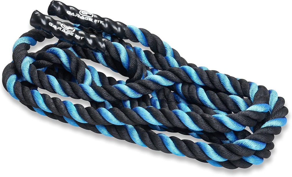 Poly Dacron Battle Rope - Workout & Training Rope - Blue, 1.5" x 30 ft
