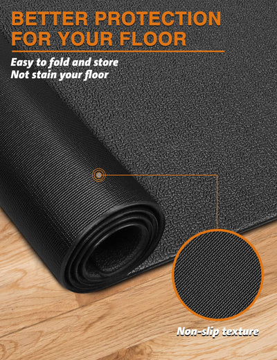 Treadmill Mat 96"x36", WERCHO Walking Pad Mat for Carpet Hardwood Floors 6mm Heavy-Duty Exercise Equipment Mat for Rowing Machine, Treadmil Pad, Spin Bike, Elliptical Trainer, Home, Gym