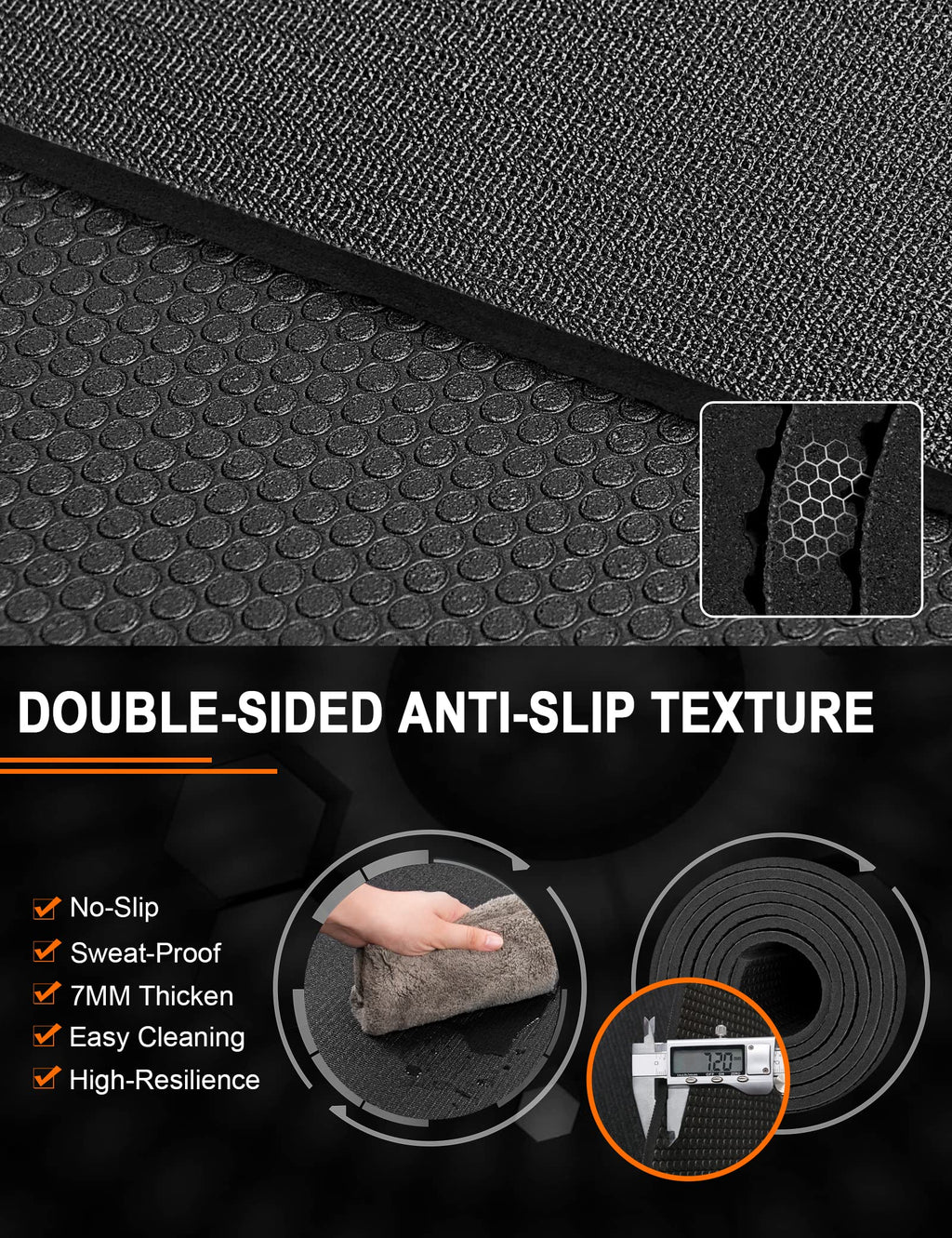 Large Exercise Mat 8'x5'|12'x6' Workout Mat for Home Gym Mats Exercise Heavy Duty Gym Flooring Fitness Mat Large Yoga Mat Cardio Mat for Weightlifting, Jump Rope, MMA, Shoe-Friendly