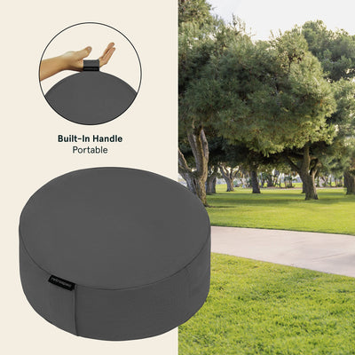 Retrospec Sedona Zafu Meditation Cushion Filled w/Buckwheat Hulls - Yoga Pillow for Meditation Practices - Machine Washable 100% Cotton Cover & Durable Carry Handle, Round