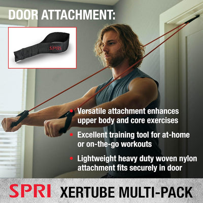 SPRI Xertube Resistance Bands with Handles – All Exercise Cords Sold Separately with Home Gym Workout Fitness Door Anchor Attachment Option