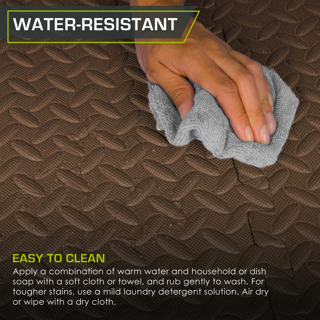 ProsourceFit Puzzle Exercise Mat ½ in, EVA Interlocking Foam Floor Tiles for Home Gym, Mat for Home Workout Equipment, Floor Padding for Kids, Black, 24 in x 24 in x ½ in, 24 Sq Ft - 6 Tiles