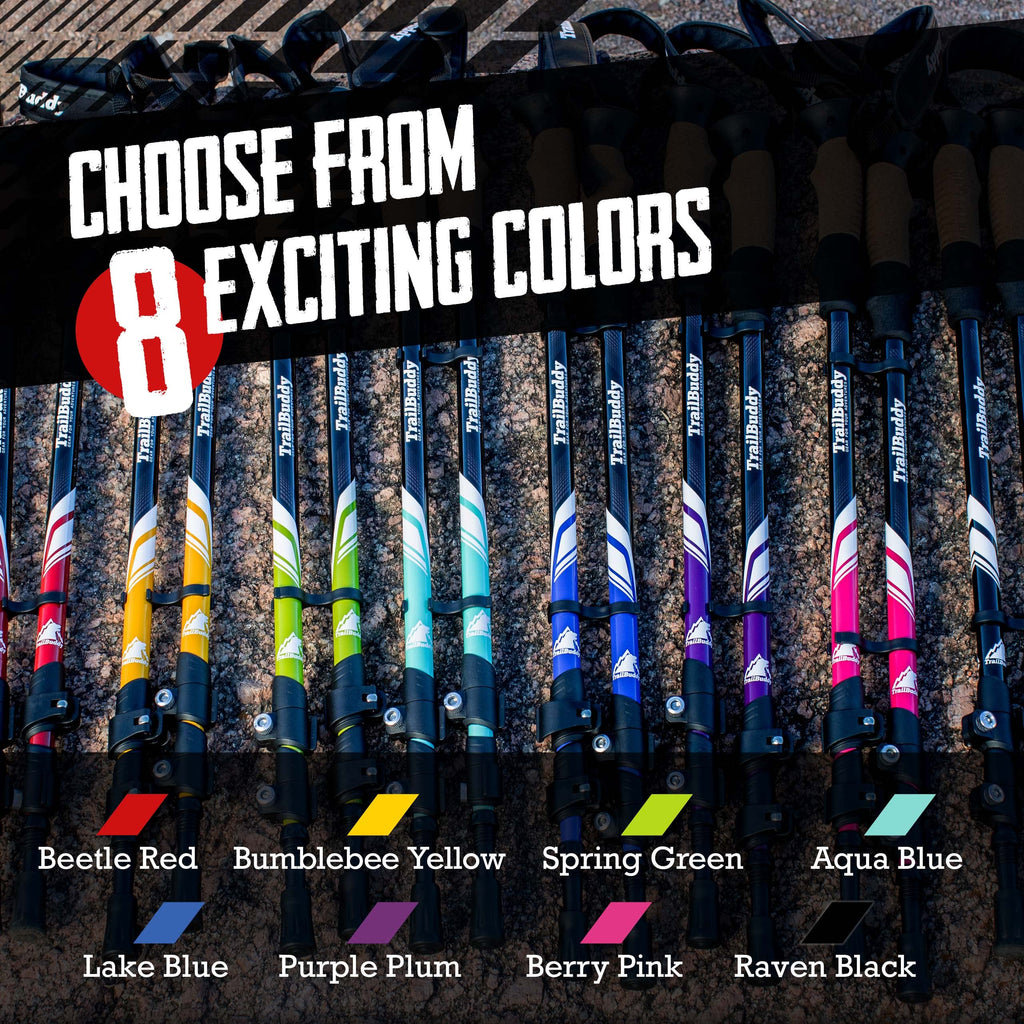 TrailBuddy Trekking Poles – Lightweight 7075 Aluminum Hiking Poles for Women, Men & Seniors – Collapsible Walking Sticks for Travel, Trails & Balance