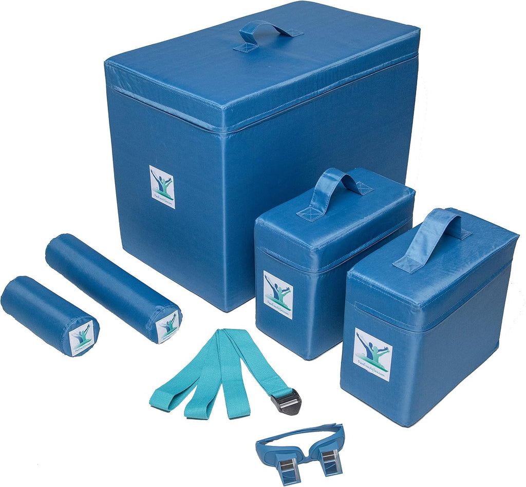 Pain Free-Posture Committed Foam Package (Blocks LARGE & 2 SMALL, Rolls LONG & SHORT, STRAP/Yoga Belt & Prism Glasses Bundle)-Used for All Posture Method Exercises-Back, Shoulder & Neck Pain