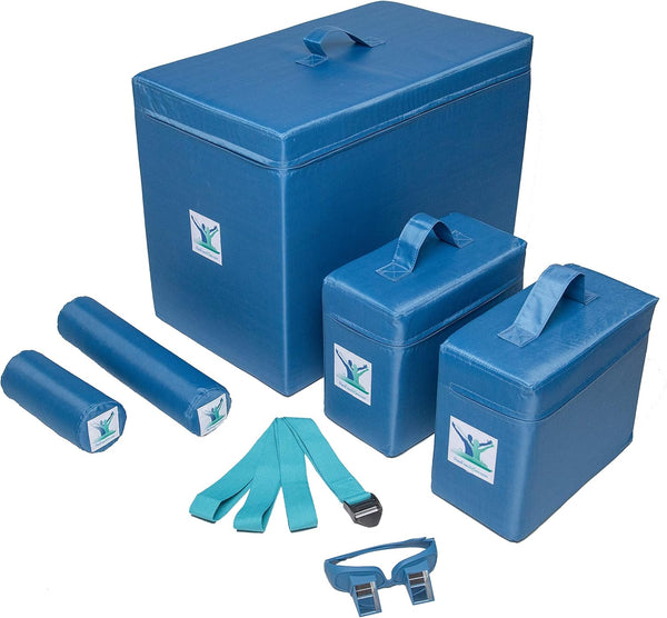 Pain Free-Posture Committed Foam Package (Blocks LARGE & 2 SMALL, Rolls LONG & SHORT, STRAP/Yoga Belt & Prism Glasses Bundle)-Used for All Posture Method Exercises-Back, Shoulder & Neck Pain
