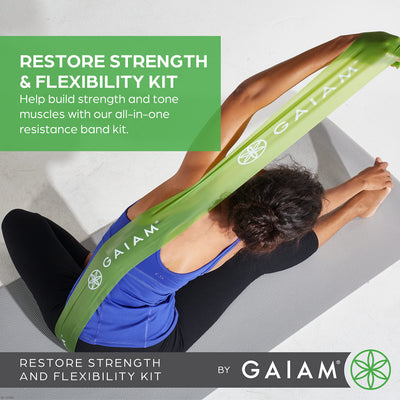 Gaiam Restore Strength and Flexibility Resistance Band Kit Set