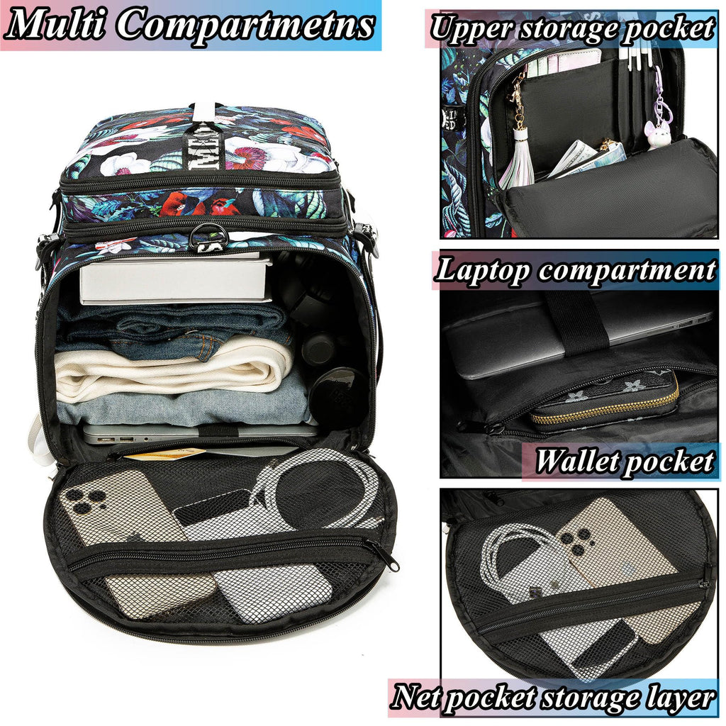 Gym Duffle Bag Backpack with Shoe Compartment,4 ways Travel Backpack for Women and Men,Multi-Functional Weekender bag with Waterproof Layer&Laptop Compartment for Fitness, Travel,Camping