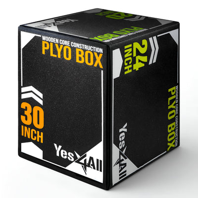 Yes4All 3-in-1 Soft-Padded Plyo Box With Wooden Core, Non-Slip Multi-Use Cushioned Plyometric Jump Box with Vinyl Cover for Jumping, Conditioning, Strength Training