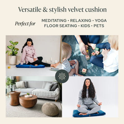 Mindful & Modern Zabuton Meditation Mat - Cotton Filled Yoga and Meditation Pad - Zabuton Meditation Cushion for Kneeling and Sitting Support - Large Rectangular Sitting Floor Pillow for Bench or Zafu