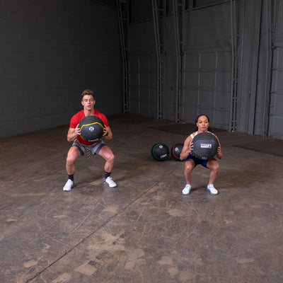 Body-Solid Heavy Rubber Medicine Ball - Non Bouncing Wall Balls for Strength Training, Weight Loss Workout, Core Exercise and Home Gym Fitness, Black