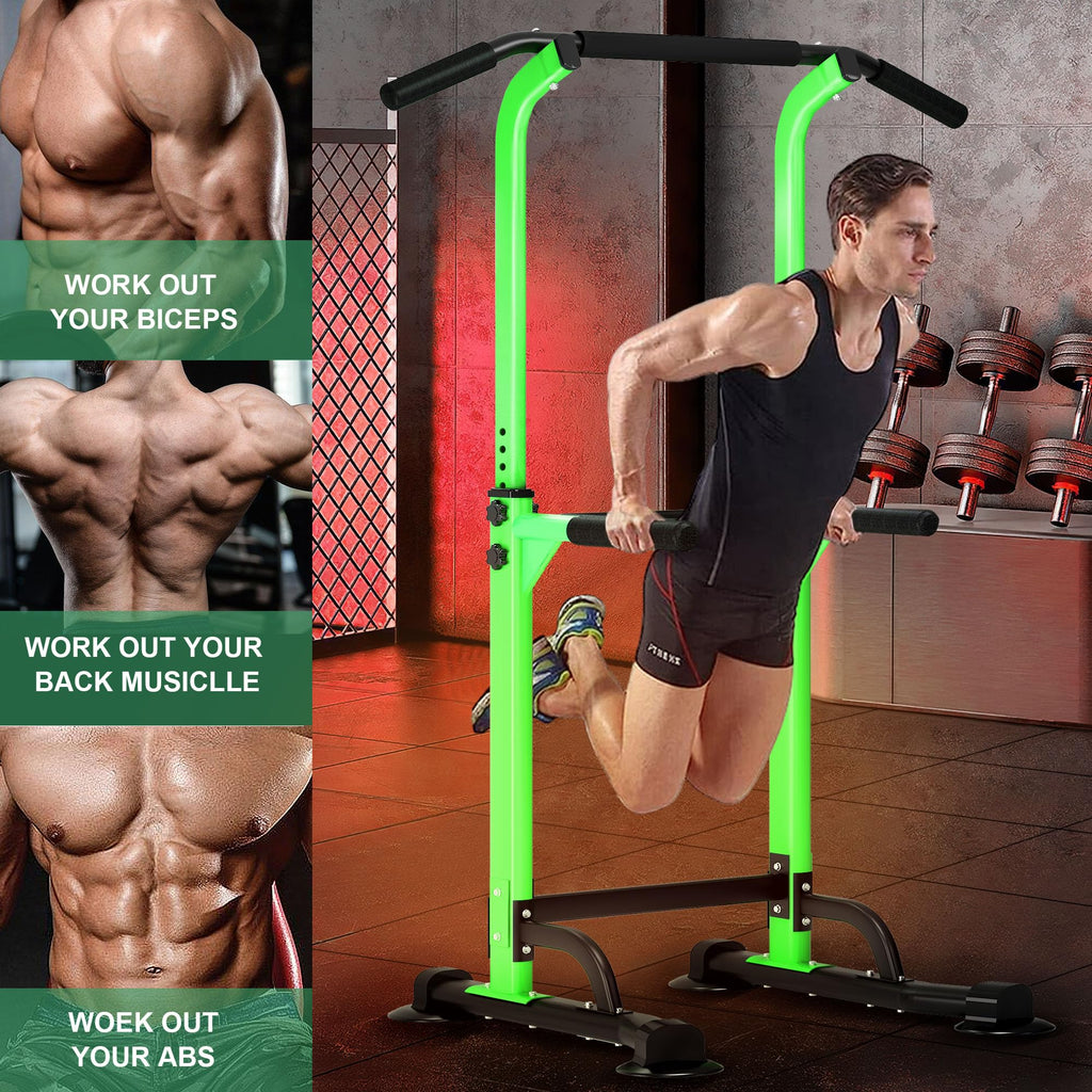 SogesPower Power Tower Dip Station Pull Up Bar for Home Gym Adjustable Height Strength Training Workout Equipment,Pull Up Bar Station