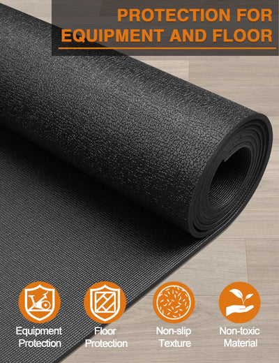 Treadmill Mat 96"x36", WERCHO Walking Pad Mat for Carpet Hardwood Floors 6mm Heavy-Duty Exercise Equipment Mat for Rowing Machine, Treadmil Pad, Spin Bike, Elliptical Trainer, Home, Gym
