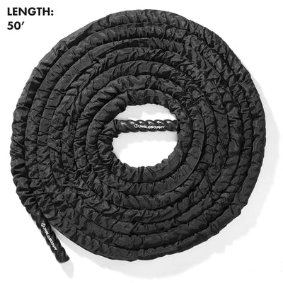 Philosophy Gym Exercise Battle Rope with Cover and Anchor Kit for Fitness Training, Conditioning