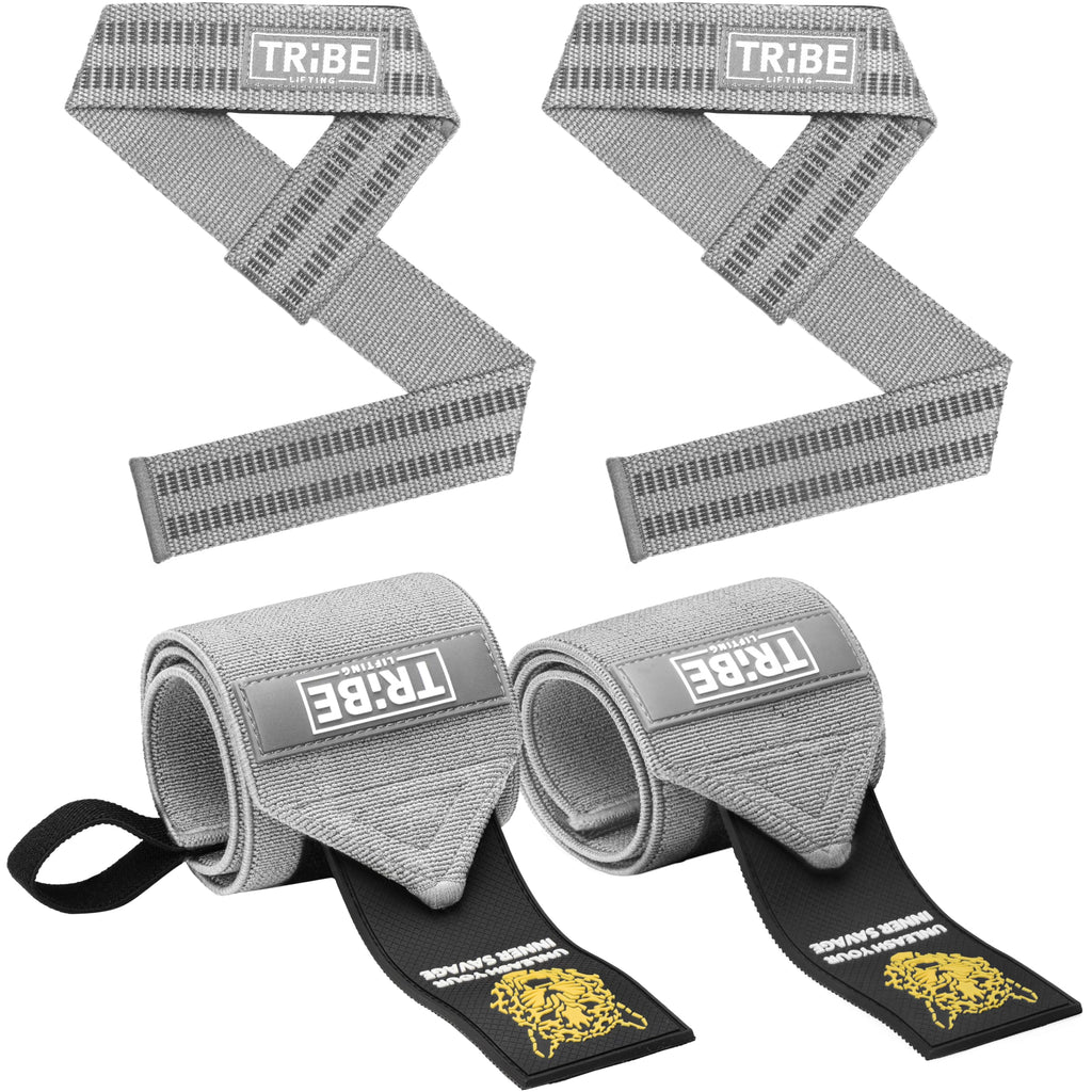 Heavy Duty Wrist Wraps & Lifting Straps – Weightlifting Wrist Wraps for Men with Silicone Grip & Padding – Gym Wrist Straps for Weightlifting