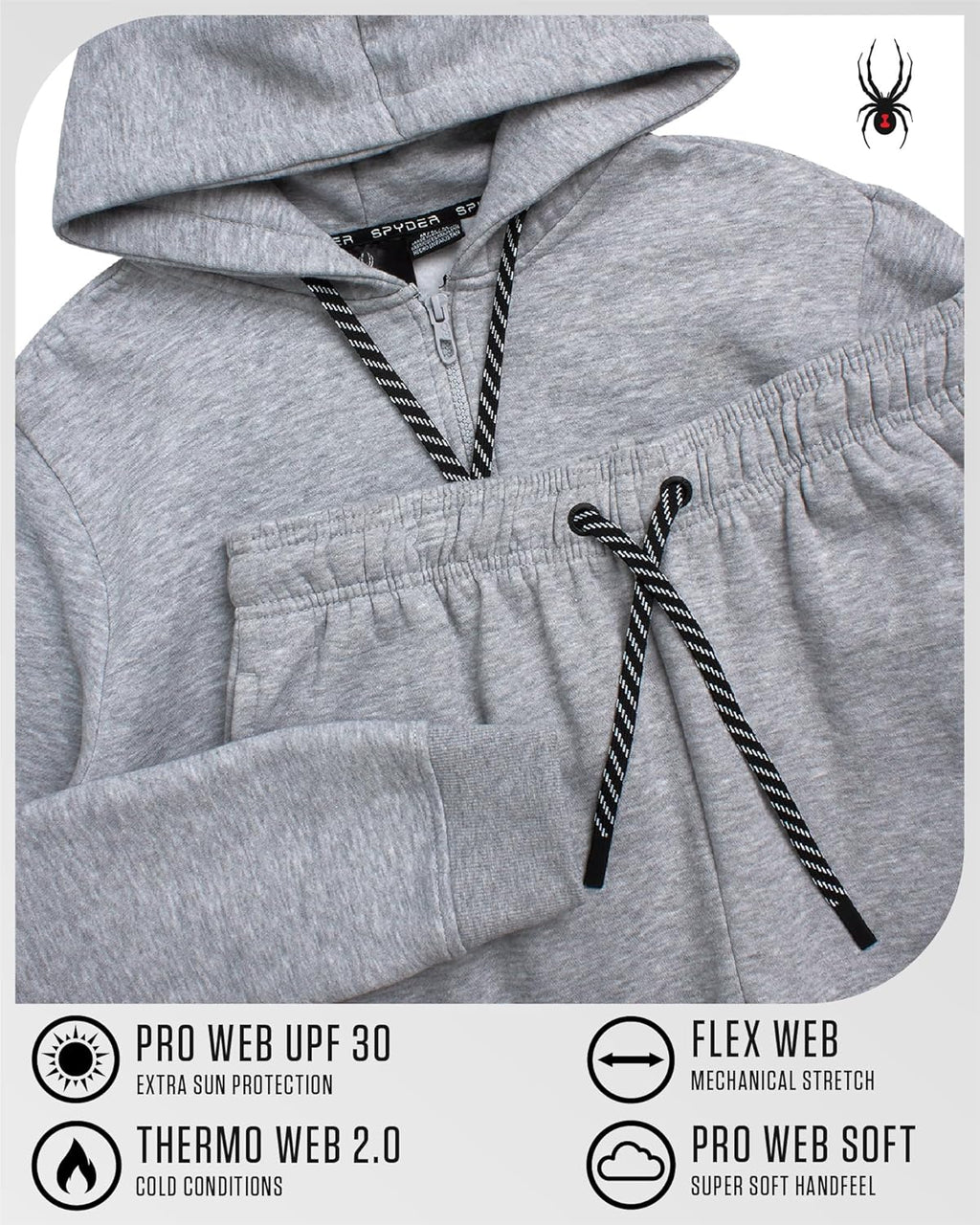 Spyder Mens Tracksuit - 2 Piece Sweatsuit for Men with Zip Up Hoodie & Jogger Sweatpants, Track Suit for Jogging or Warm Up