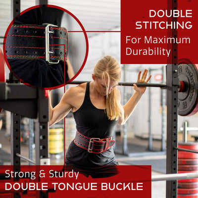 Dark Iron Fitness Weight Lifting Belt for Powerlifting Deadlift Training, Premium Leather for Core Support Gym Strength Workout