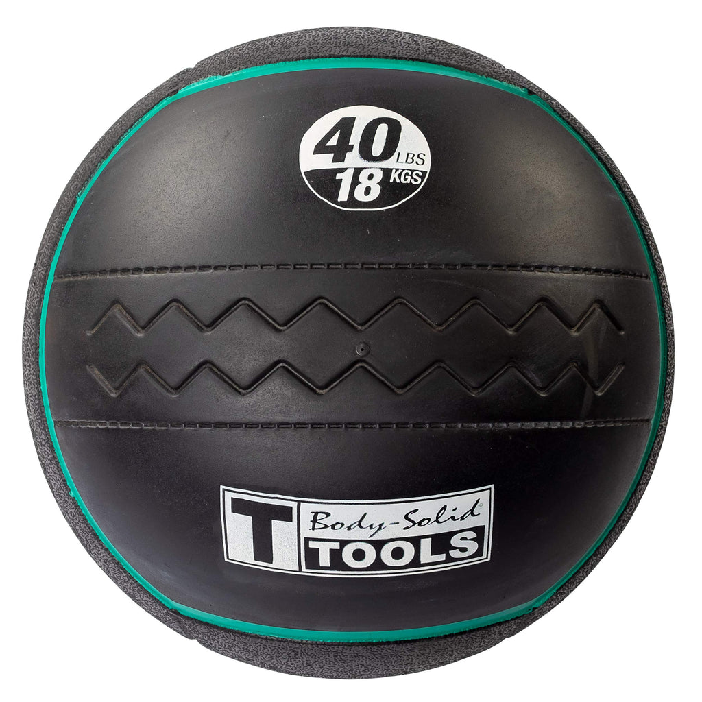 Body-Solid Heavy Rubber Medicine Ball - Non Bouncing Wall Balls for Strength Training, Weight Loss Workout, Core Exercise and Home Gym Fitness, Black